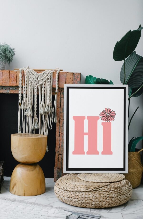 Hi, Digital Art, Wall Art, Instant Download, Digital download, Home Decor - Image 5