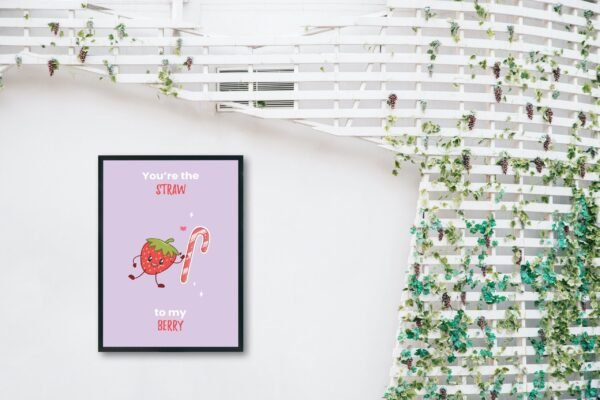 You're The Straw To My Berry, Digital Art, Wall Art, Instant Download, Digital download, Home Decor, Office Decor - Image 9