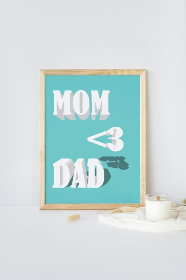 Mom-Dad, Digital Art, Wall Art, Instant Download, Digital download, Home Decor