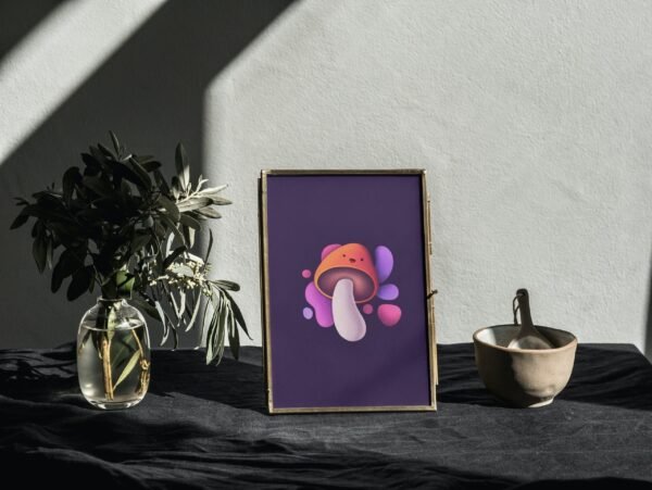 Trippy Mushroom, Digital Art, Wall Art, Instant Download, Digital download, Home Decor - Image 2