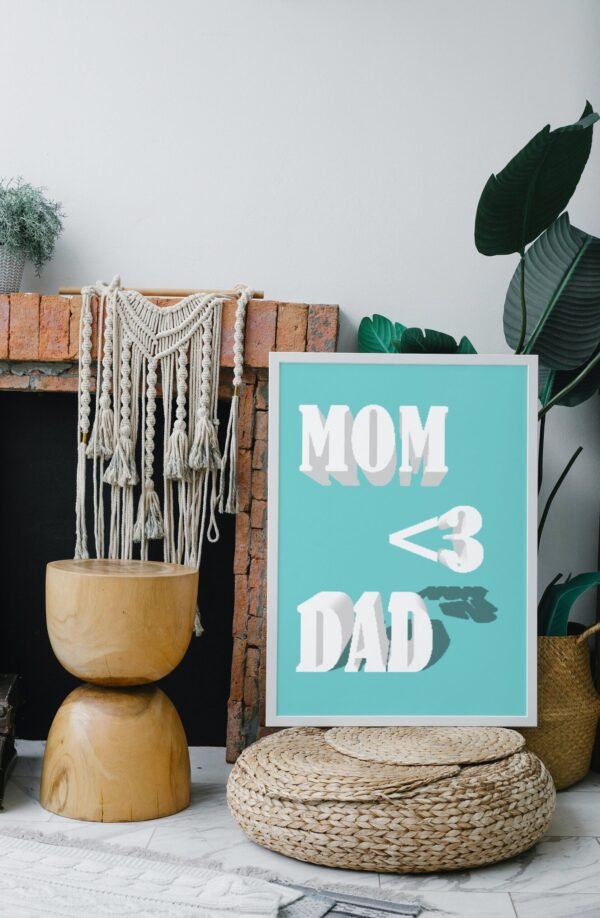 Mom-Dad, Digital Art, Wall Art, Instant Download, Digital download, Home Decor - Image 6
