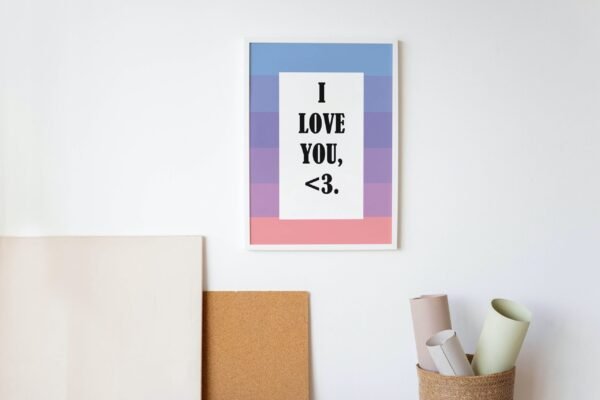 I Love You <3, Digital Art, Wall Art, Instant Download, Digital download, Home Decor - Image 2