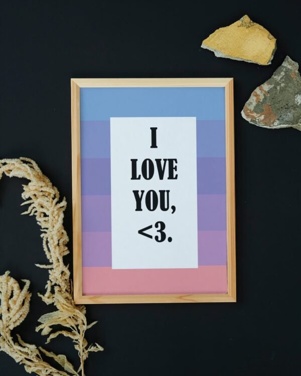 I Love You <3, Digital Art, Wall Art, Instant Download, Digital download, Home Decor - Image 4