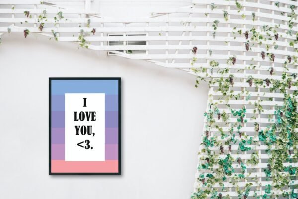 I Love You <3, Digital Art, Wall Art, Instant Download, Digital download, Home Decor - Image 6