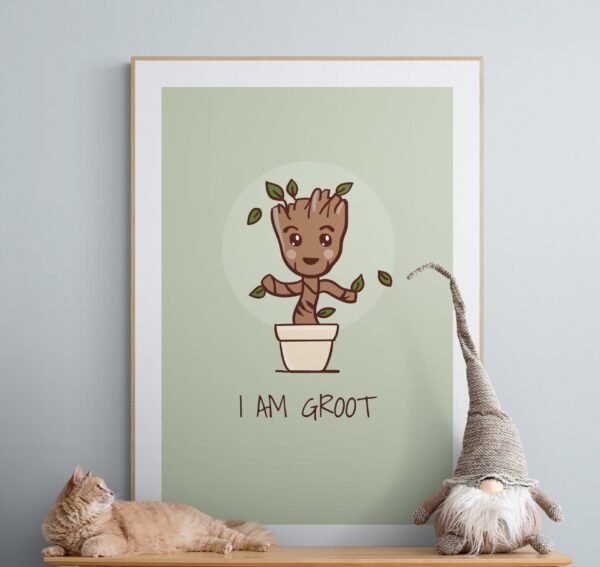 I Am Groot, Baby Groot, Groot Banners, Digital Download, Instant Download, Groot Wall Posters, Groot Wall Canvas, Framed Wall Art - Image 7