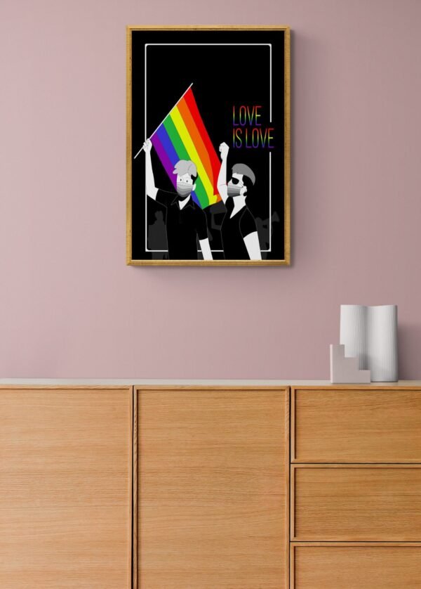 Love is Love, Pride Wall Art, LGBT Pride Poster, Printable Wall Art, Inspirational Quote, Rainbow Wall Art, Digital Download