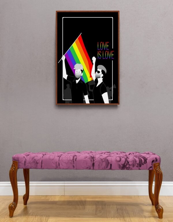 Love is Love, Pride Wall Art, LGBT Pride Poster, Printable Wall Art, Inspirational Quote, Rainbow Wall Art, Digital Download - Image 2