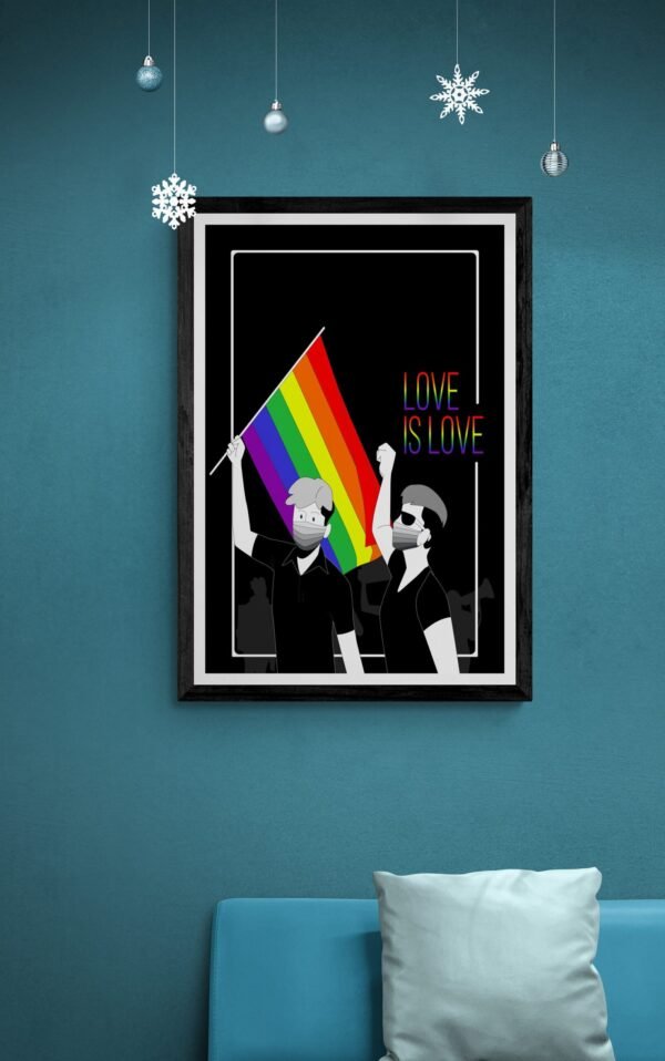 Love is Love, Pride Wall Art, LGBT Pride Poster, Printable Wall Art, Inspirational Quote, Rainbow Wall Art, Digital Download - Image 3