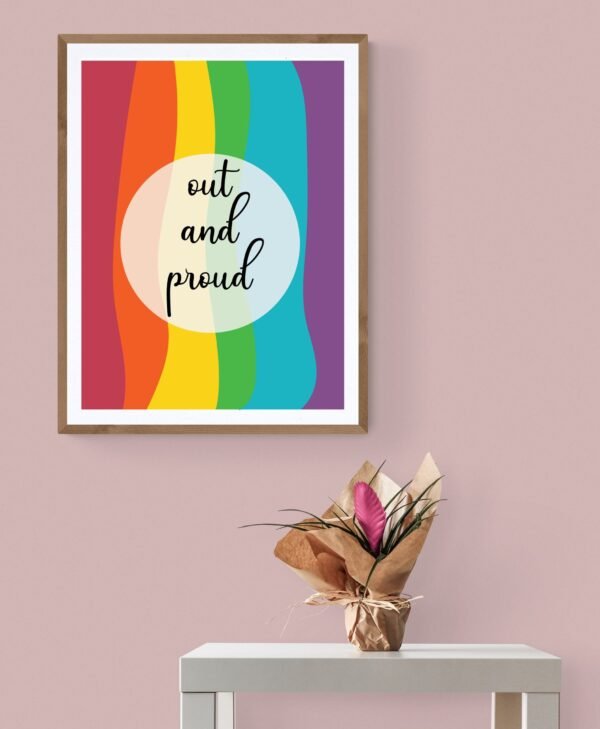Out and Proud, Lgbt Wall Art, Pride Poster, Queer Art, Lgbt Couple Gift, Printable Wall Art, Digital Download - Image 5