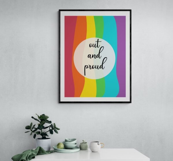 Out and Proud, Lgbt Wall Art, Pride Poster, Queer Art, Lgbt Couple Gift, Printable Wall Art, Digital Download - Image 7
