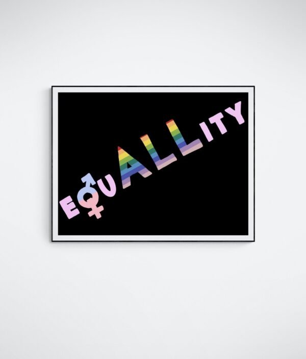 Equality Wall Art, Rainbow Wall Decor, Inspirational Saying, Lgbt Pride Poster, Printable Wall Art, Digital Download