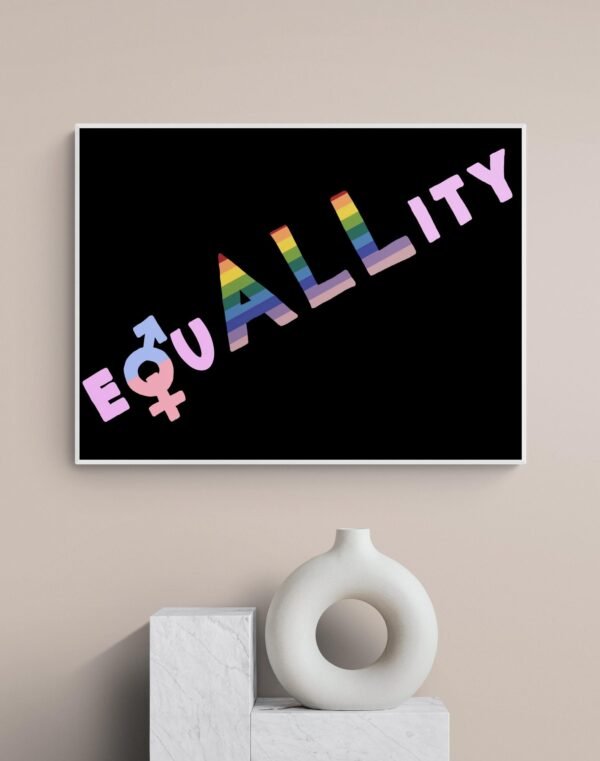 Equality Wall Art, Rainbow Wall Decor, Inspirational Saying, Lgbt Pride Poster, Printable Wall Art, Digital Download - Image 2