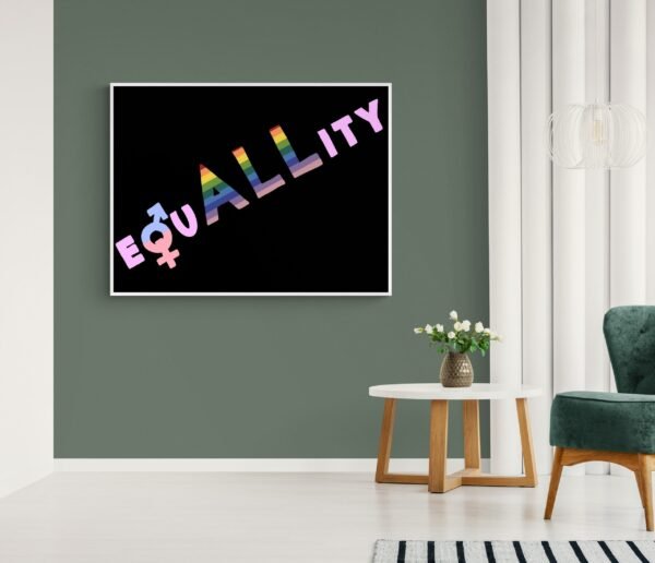 Equality Wall Art, Rainbow Wall Decor, Inspirational Saying, Lgbt Pride Poster, Printable Wall Art, Digital Download - Image 3