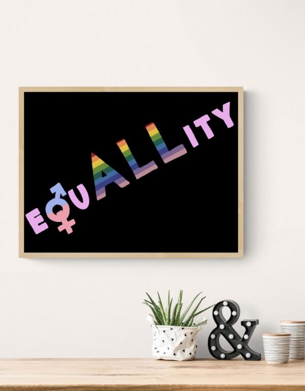 Equality Wall Art, Rainbow Wall Decor, Inspirational Saying, Lgbt Pride Poster, Printable Wall Art, Digital Download - Image 5