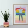 Gay Pride Wall Art, Gay Pride Flag, Digital Download, LGBTQ Pride Flag, Love wins, LGBT Wall Art, Rainbow Flag, Gay Pride Print Art