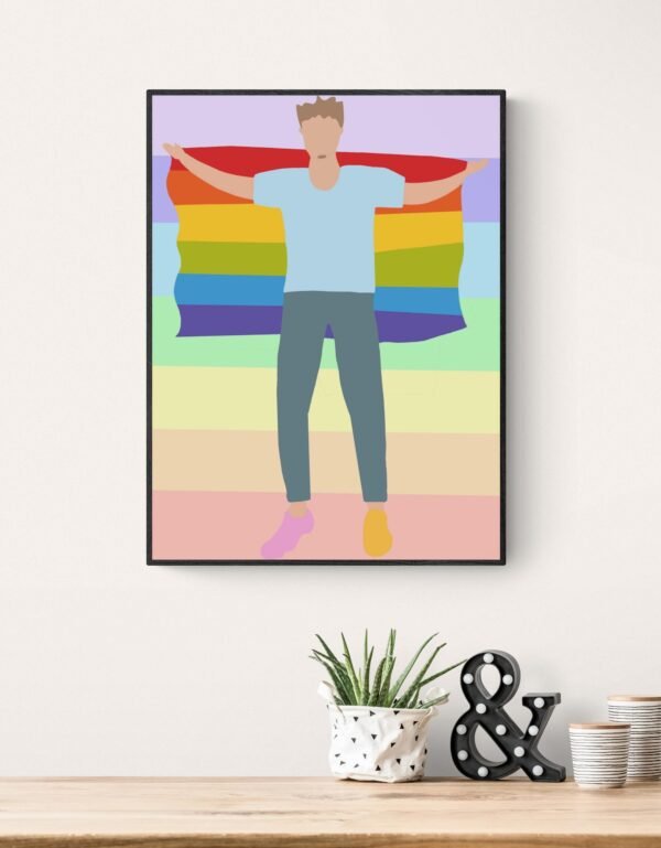 Gay Pride Wall Art, Gay Pride Flag, Digital Download, LGBTQ Pride Flag, Love wins, LGBT Wall Art, Rainbow Flag, Gay Pride Print Art - Image 6