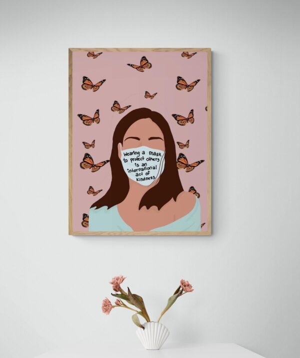 Wearing A Mask To Protect Others Is An International Act Of Kindness, Face Mask Svg, Wear Mask Printable, Digital Download - Image 2