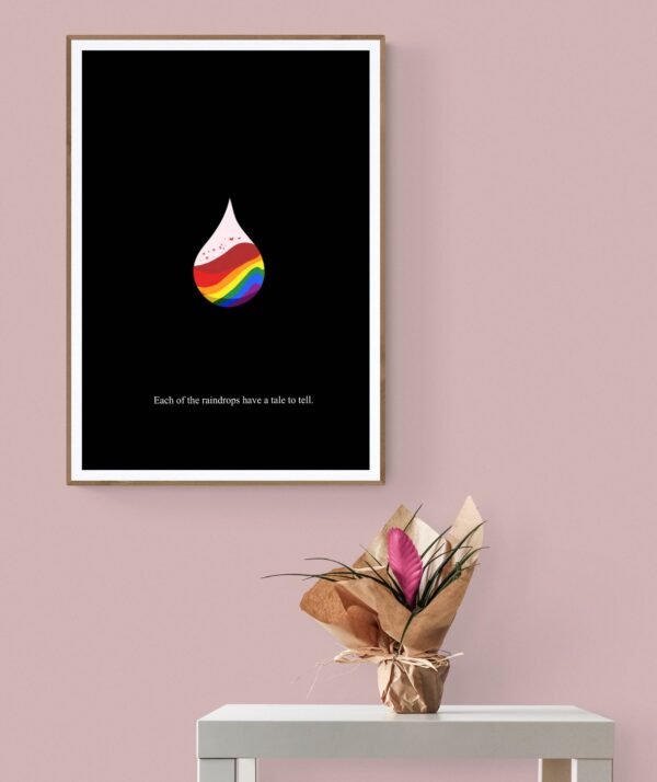 Raindrops Art, Inspirational Quote, Rainbow Wall Art, Lgbt Pride Poster, Printable Wall Art, Digital Download - Image 5