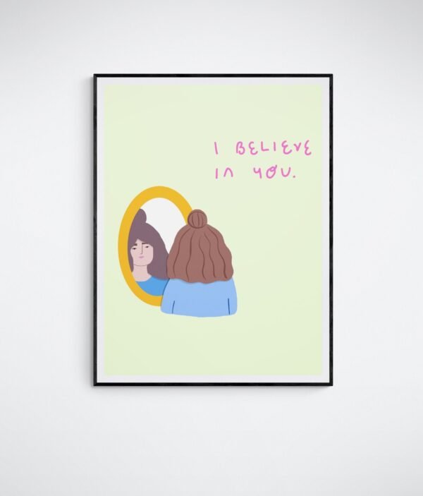 Believe In Yourself Wall Decor, Self Love Wall Art, Positive Affirmation, Self Love Poster, Printable Wall Art, Digital Download