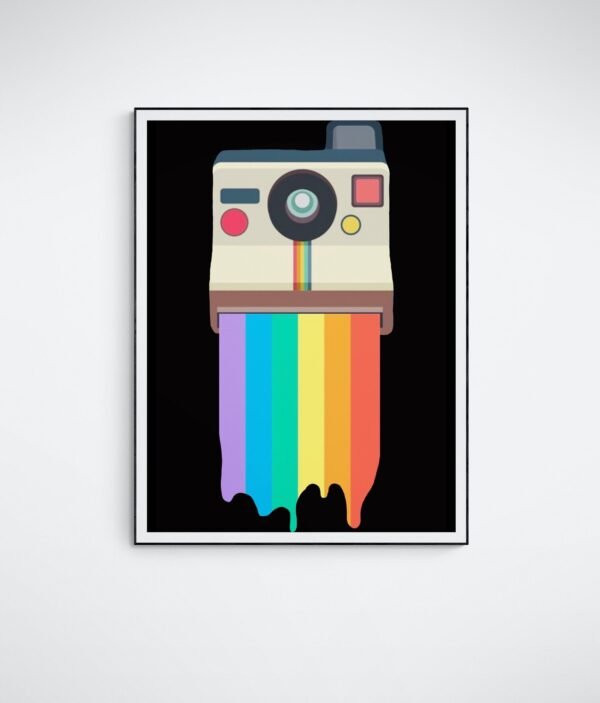 Camera Art, Rainbow Wall Art, LGBT Wall Decor, Pride Print, Printable Wall Art, Digital Download