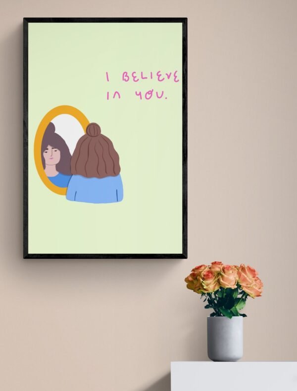 Believe In Yourself Wall Decor, Self Love Wall Art, Positive Affirmation, Self Love Poster, Printable Wall Art, Digital Download - Image 2