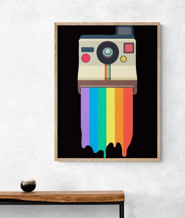 Camera Art, Rainbow Wall Art, LGBT Wall Decor, Pride Print, Printable Wall Art, Digital Download - Image 3