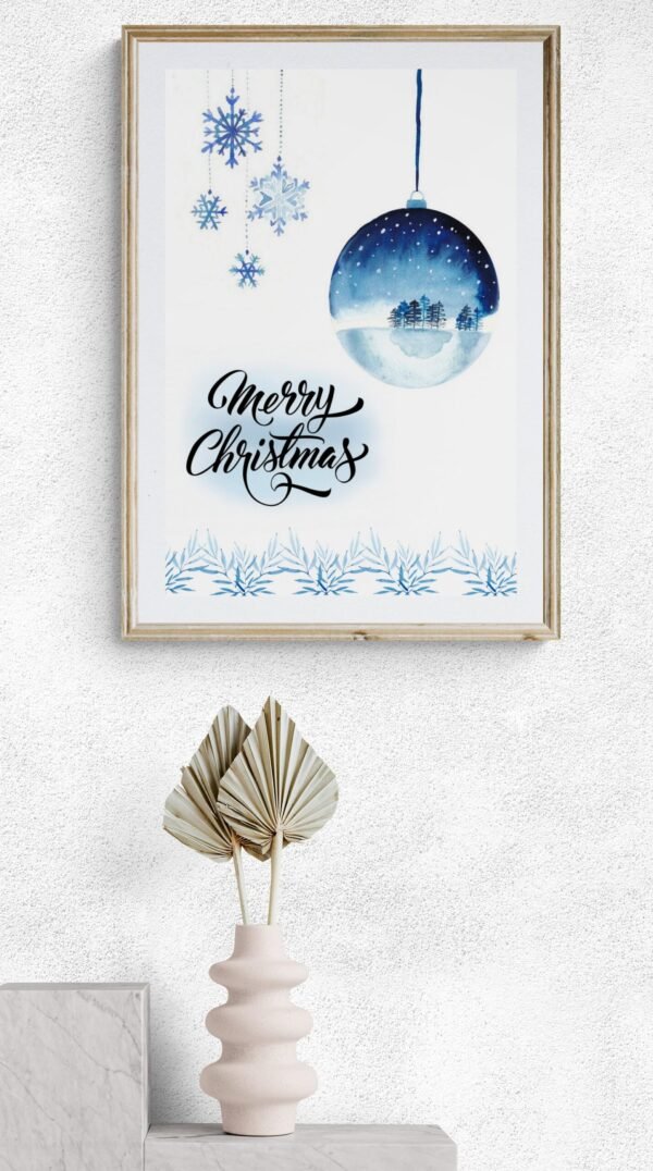 Merry Christmas Wall Art, Digital Download, Christmas Printable, Instant Prints, Christmas Party Background, Christmas Wall Frames, Wall Art - Image 5