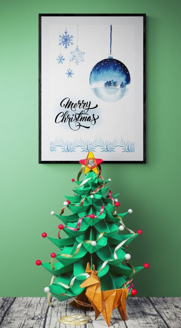 Merry Christmas Wall Art, Digital Download, Christmas Printable, Instant Prints, Christmas Party Background, Christmas Wall Frames, Wall Art - Image 9