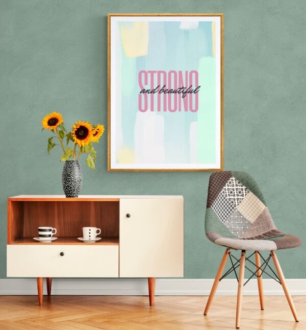 Strong & Beautiful Wall Art, Instant Download, Self Love Printable, Self Care Wall Art, Printable Wall Art, Home Decor, Digital Download - Image 8