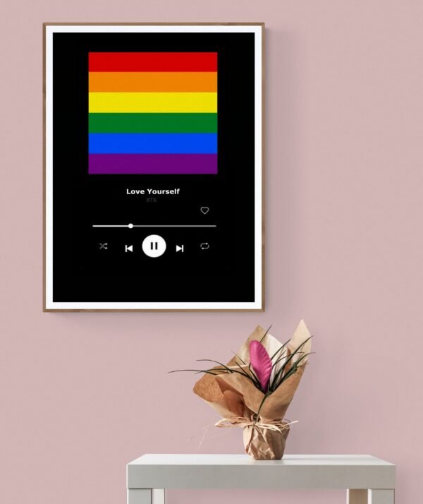 Love Yourself Quote, Music Lover Art, Pride Wall Decor, Rainbow Wall Art, Printable Wall Art, Digital Download - Image 5