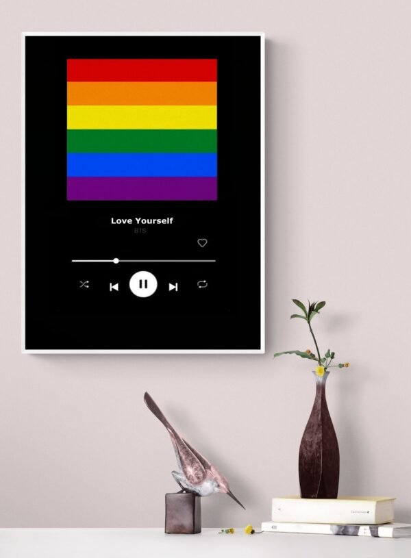 Love Yourself Quote, Music Lover Art, Pride Wall Decor, Rainbow Wall Art, Printable Wall Art, Digital Download - Image 6