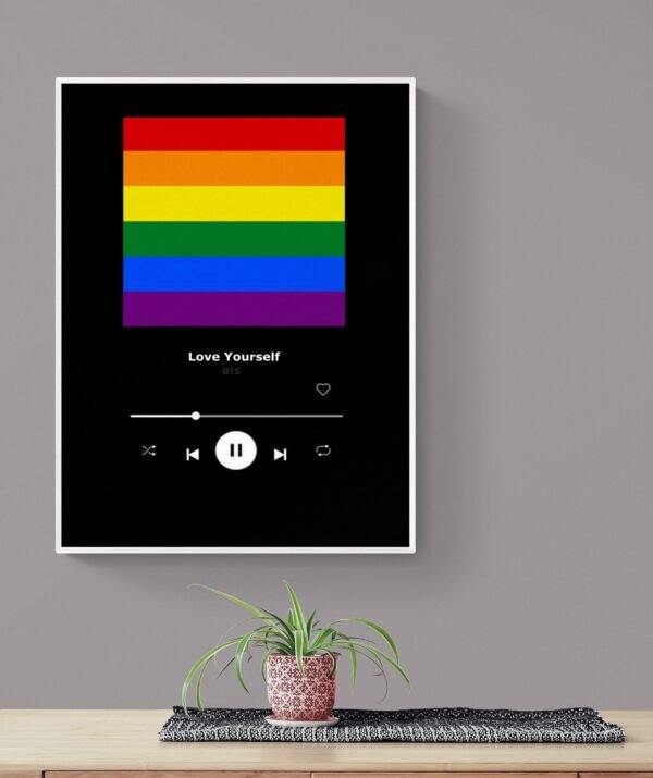 Love Yourself Quote, Music Lover Art, Pride Wall Decor, Rainbow Wall Art, Printable Wall Art, Digital Download - Image 9