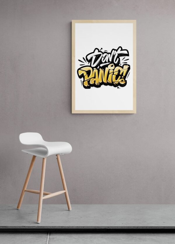Don't Panic, Typography Wall Art, Instant Download, Digital Download, Typography Prints, Digital Typography, Stay Calm Quote, Positive Quote