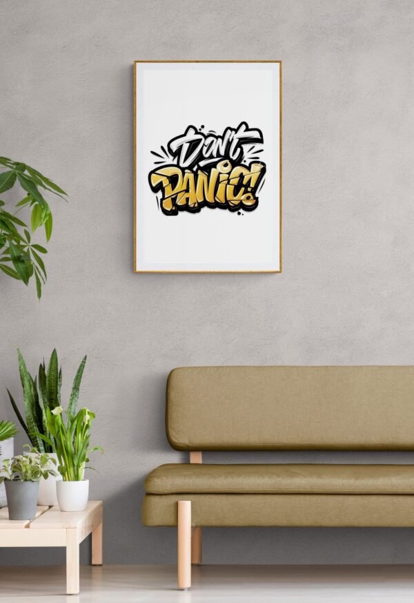 Don't Panic, Typography Wall Art, Instant Download, Digital Download, Typography Prints, Digital Typography, Stay Calm Quote, Positive Quote - Image 2