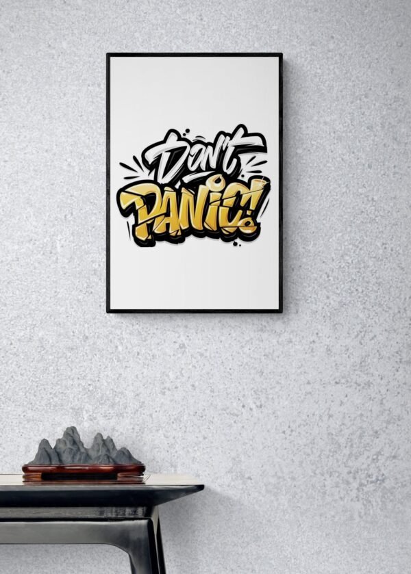Don't Panic, Typography Wall Art, Instant Download, Digital Download, Typography Prints, Digital Typography, Stay Calm Quote, Positive Quote - Image 3