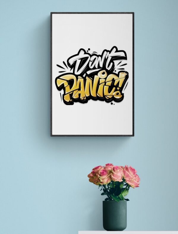 Don't Panic, Typography Wall Art, Instant Download, Digital Download, Typography Prints, Digital Typography, Stay Calm Quote, Positive Quote - Image 4