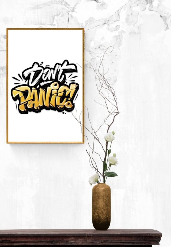 Don't Panic, Typography Wall Art, Instant Download, Digital Download, Typography Prints, Digital Typography, Stay Calm Quote, Positive Quote - Image 8