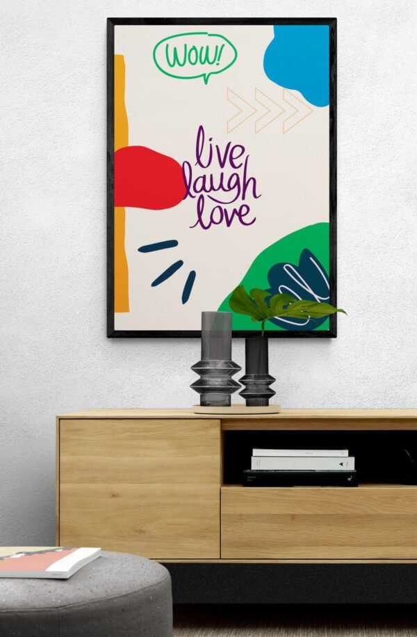 Live Laugh Love Poster, Instant Download , Quotes Wall Art, Digital Download, Motivational Quotes, Self Love Printable Quotes - Image 6