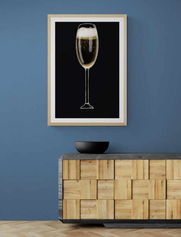 Champagne Wall Art, Champagne Wall Poster, Champagne Frame Wall Hanging, Digital Download, Instant Download, Champagne Wall Decoration , - Image 2