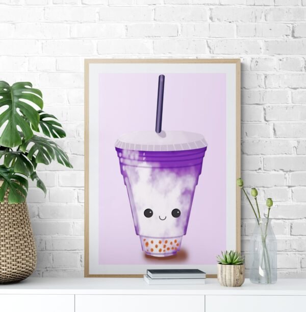 Bubble Tea Wall Poster, Bubble Tea Printable, Instant Download, Digital Download, Bubble Tea Framed Wall Hanging, Bubble Tea Lover - Image 4