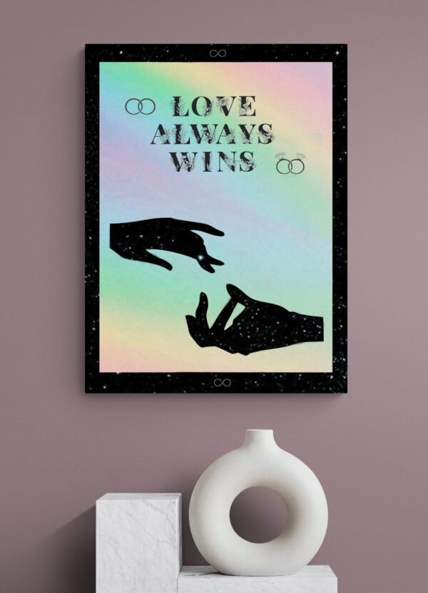 LGBTQ Engagement Wall Art, Digital Download, Love is Love, Love Wins, Lesbian Pride, Downloadable Prints, Lesbian Wedding Gift, Lesbian Love - Image 4