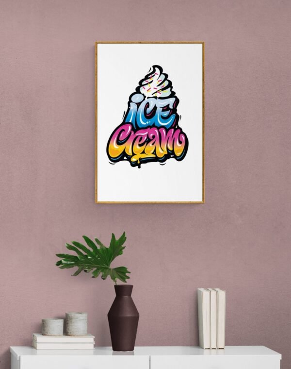 Ice cream, Typography Wall Art, Instant Download, Digital Download, Typography Prints, Ice cream Lover