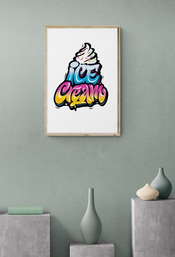 Ice cream, Typography Wall Art, Instant Download, Digital Download, Typography Prints, Ice cream Lover - Image 2