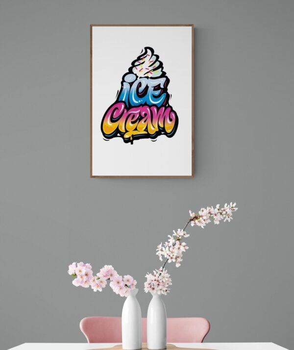 Ice cream, Typography Wall Art, Instant Download, Digital Download, Typography Prints, Ice cream Lover - Image 3