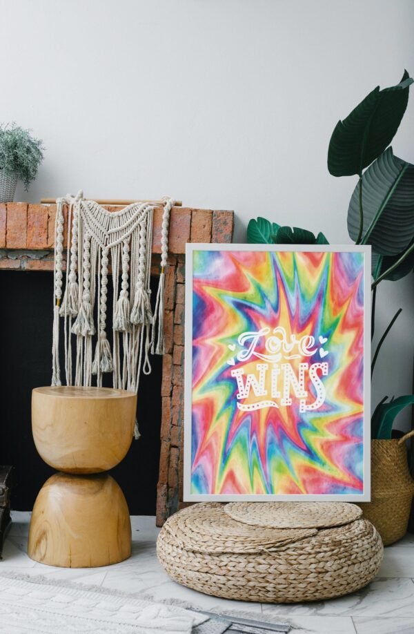 Love Wins, Love Wins Digital Art, Love Wins Wall Art, Digital download, Love Wins Printable Art - Image 8