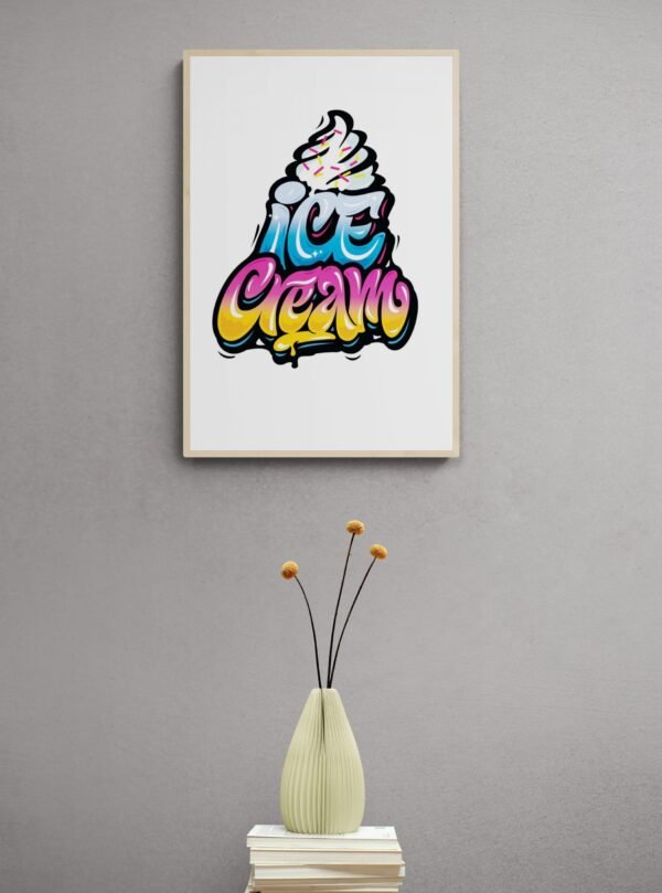 Ice cream, Typography Wall Art, Instant Download, Digital Download, Typography Prints, Ice cream Lover - Image 5