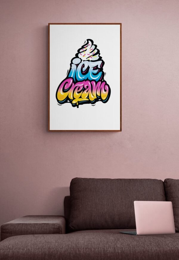 Ice cream, Typography Wall Art, Instant Download, Digital Download, Typography Prints, Ice cream Lover - Image 6