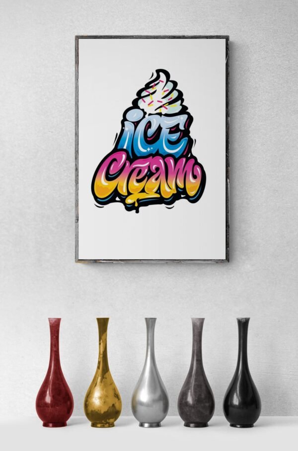 Ice cream, Typography Wall Art, Instant Download, Digital Download, Typography Prints, Ice cream Lover - Image 7