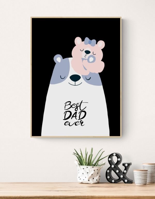 Father Day Wall Art, Gift for dad, Digital Download, Wall Decor, Fathers Day Poster, Fathers Day Decor, Animal Lover Dad - Image 6