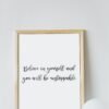 Believe In Yourself, Believe In Yourself Digital Art, Believe In Yourself Printable, Wall Art, Motivational Wall Art
